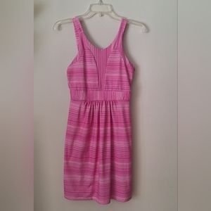 Sporty Tehama Dress Size S Stretch with Built In Bra Pink Stripe Strappy Flirty